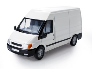 White transit van for commercial branding